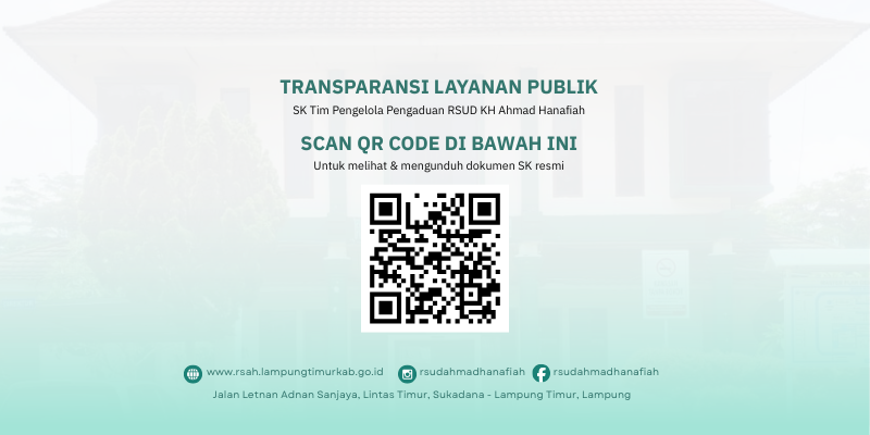 SK Tim Pengelola Pengaduan Layanan RSUD KH Ahmad Hanafiah